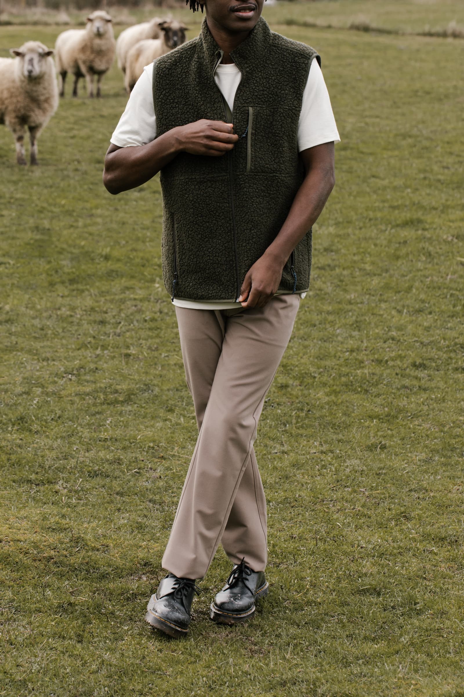 Wool & Prince fleece vest lifestyle