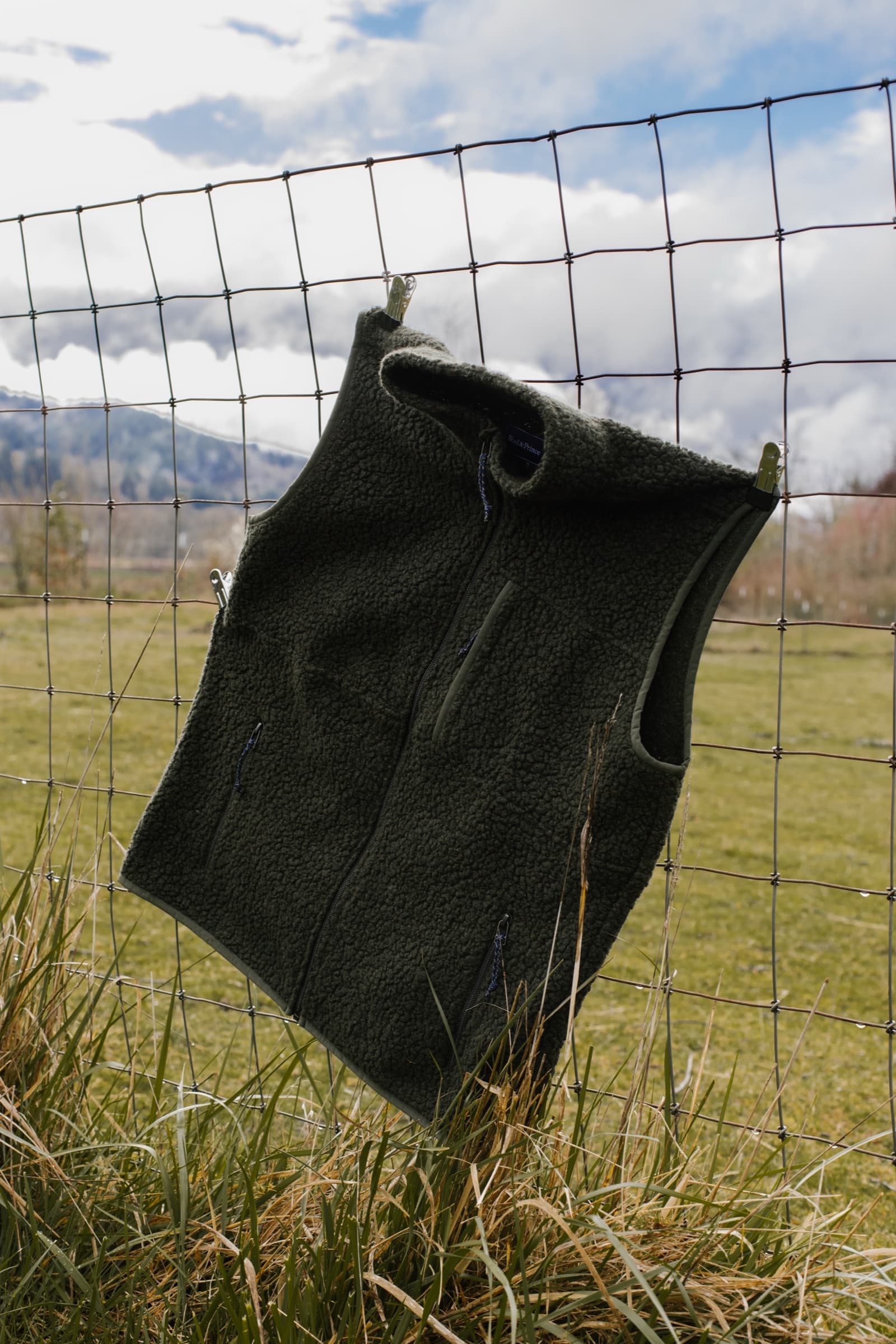 Wool & Prince fleece vest on fence